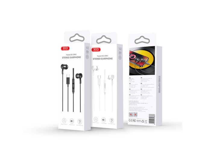 Наушники проводные XO EP81 Sunflower In-Ear Type-C белые, цена: 149 грн.