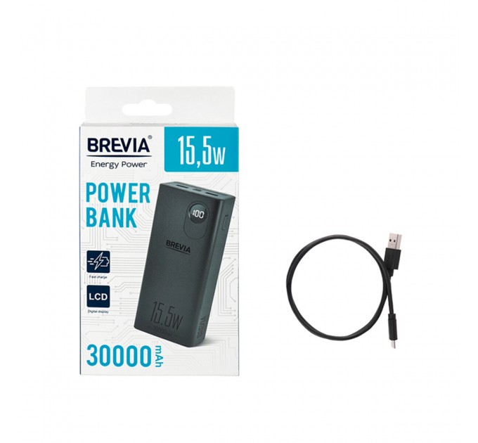 Универсальная мобильная батарея Brevia 30000mAh 15.5W Li-Pol, LCD, цена: 1 085 грн.