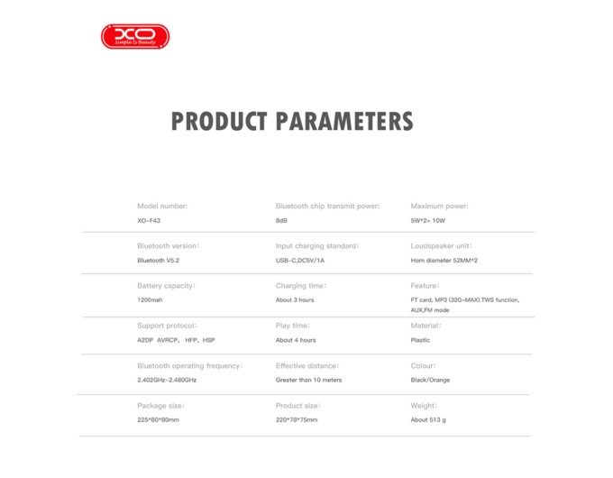 Портативная Акустика XO F43 Dual Speaker 10W черная, цена: 879 грн.