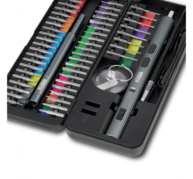 Електровикрутка Brevia з комплектом насадок для точних робіт електрична 15,8х180мм, 58в1, ціна: 1 911 грн.