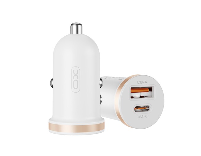 Автомобильное зарядное устройство для XO CC56 Plastic mini 30W+ Lightning кабель белый, цена: 219 грн.