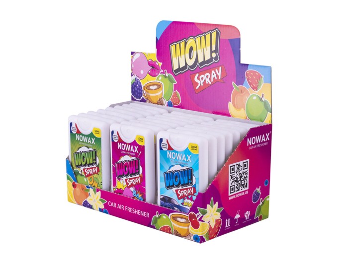 MIX ароматизаторів повітря з розпилювачем у виставковому боксі Nowax WOW Spray 24шт, ціна: 1 521 грн.