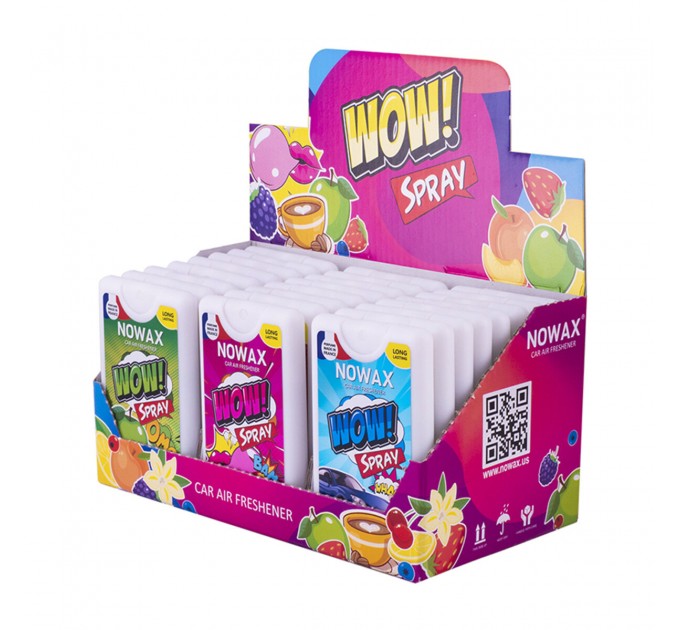 MIX ароматизаторів повітря з розпилювачем у виставковому боксі Nowax WOW Spray 24шт, ціна: 1 521 грн.