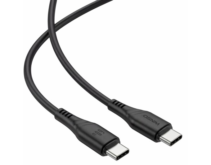 Кабель Winso Pro Type-C to Type-C 60W PVC 1м чорний, ціна: 89 грн.