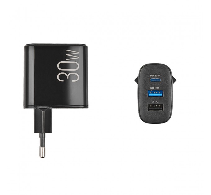 Сетевое зарядное устройство Brevia ePower PD20W+QC18W+12W черный, цена: 644 грн.