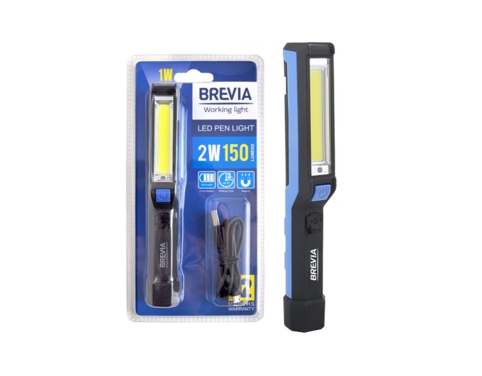 Ліхтар інспекційний Brevia LED Pen Light 2W COB+1W LED 150lm 900mAh microUSB, ціна: 396 грн.