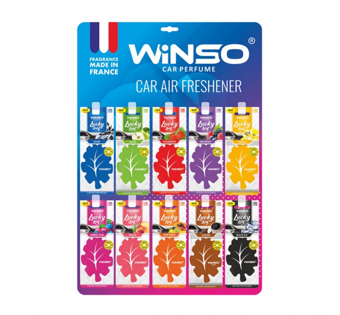 Освіжувач повітря Winso Lucky Leaf, целюлозний ароматизатор, дисплей MIX, ціна: 1 519 грн.