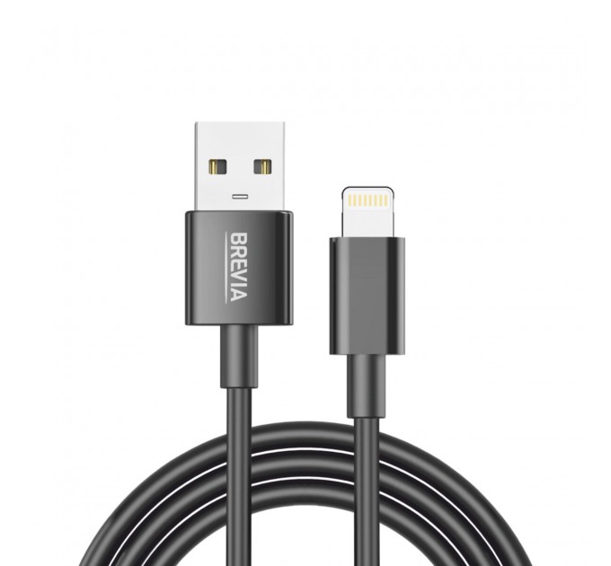 Кабель Brevia USB to Lightning 2,4А 1м, черный ZIP, цена: 109 грн.