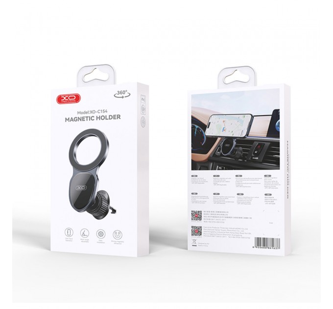 Держатель телефона автомобильный XO C155 Round Drip Magnetic Air Vent черный, цена: 239 грн.