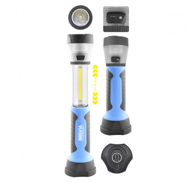 Фонарь инспекционный Brevia LED телескопический 3W COB+1W LED+8LED 300lm 2000mAh, цена: 852 грн.