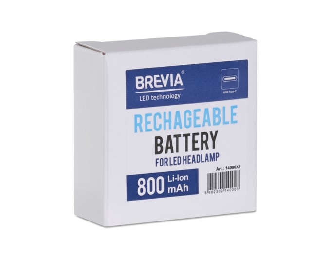 Аккумулятор Brevia 3.7V 800mAh Li-polymer с Type-C для налобных фонарей, цена: 599 грн.
