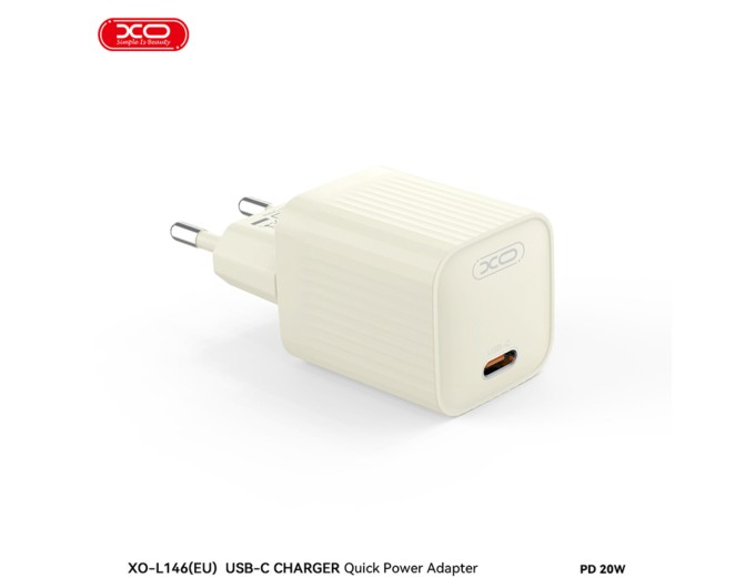 Сетевое зарядное устройство XO L146 PD20W Single USB-C бежевый, цена: 219 грн.
