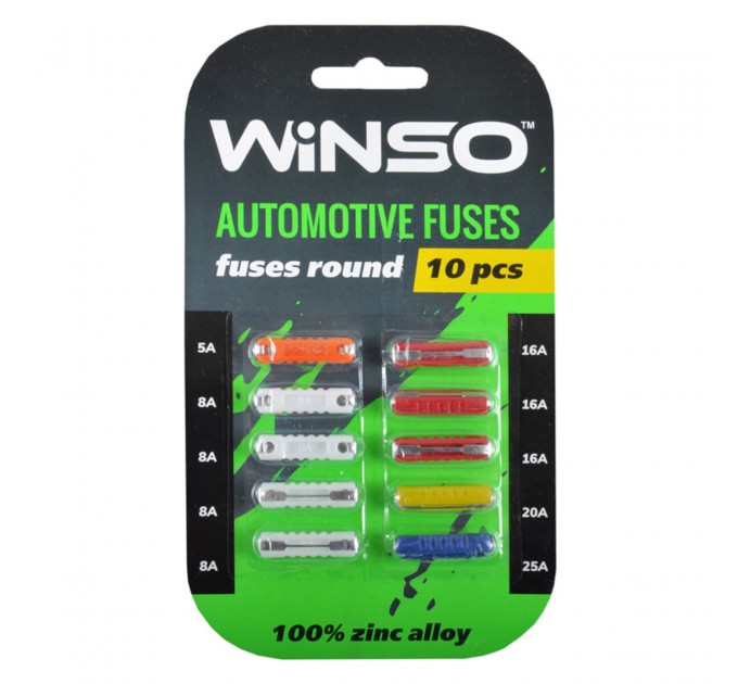 Набір запобіжників Winso "циліндричні", 10шт, ціна: 24 грн.