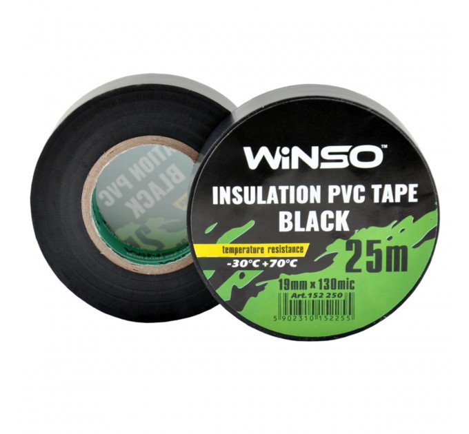 Стрічка ізоляційна ПВХ Winso д.25м, ш.19мм, т.130мк, чорна, ціна: 32 грн.
