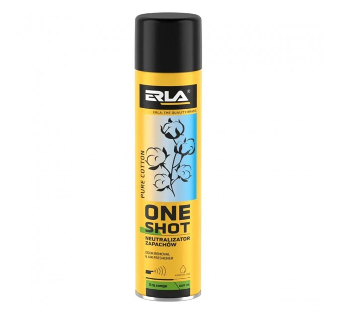 Нейтрализатор запаха и освежитель воздуха Erla One Shot Чистый хлопок, 600мл, цена: 205 грн.