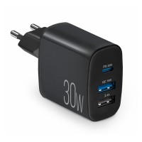 Сетевое зарядное устройство Brevia ePower PD20W+QC18W+12W черный