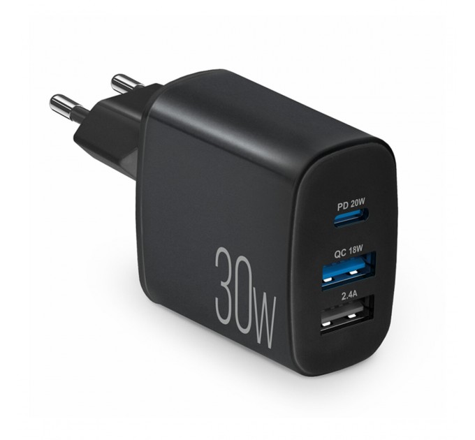 Сетевое зарядное устройство Brevia ePower PD20W+QC18W+12W черный, цена: 644 грн.