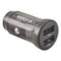 Автомобильное зарядное устройство Brevia ePower DualDrive 15W 2xUSB-A, прозрачный черный, цена: 145 грн.