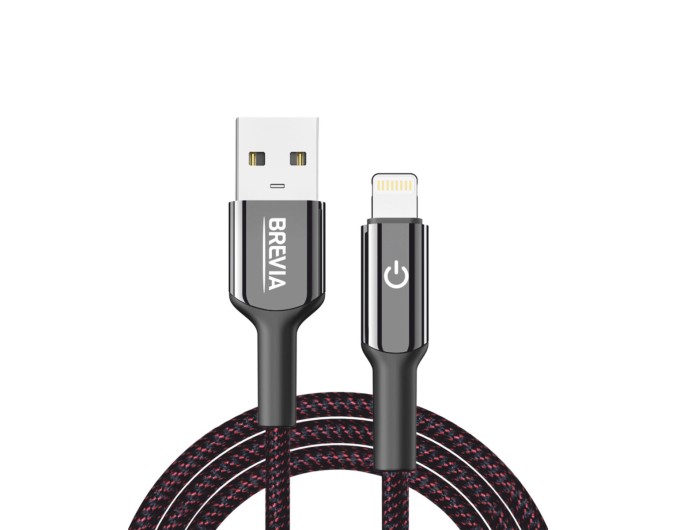 Кабель Brevia USB to Lightning 2,4А 1,2м, чорний box, ціна: 258 грн.