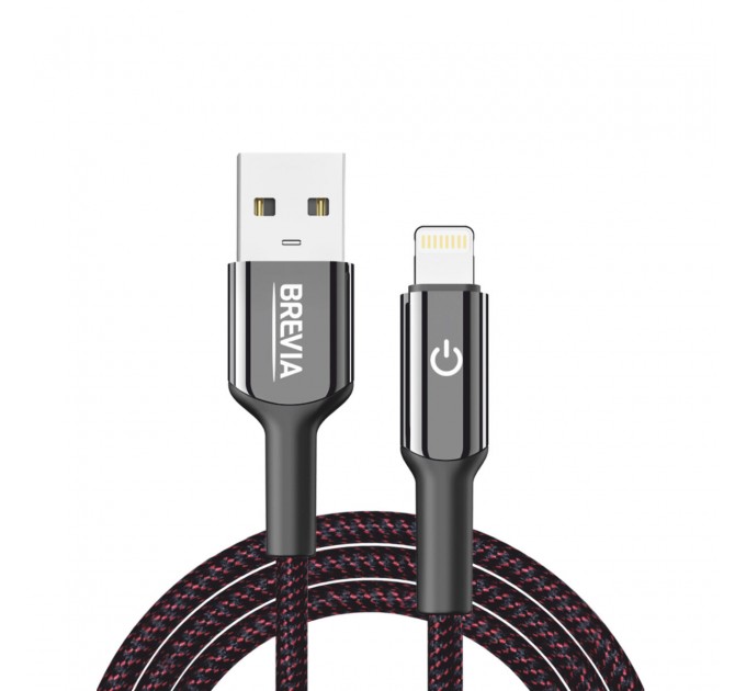 Кабель Brevia USB to Lightning 2,4А 1,2м, черный box, цена: 252 грн.