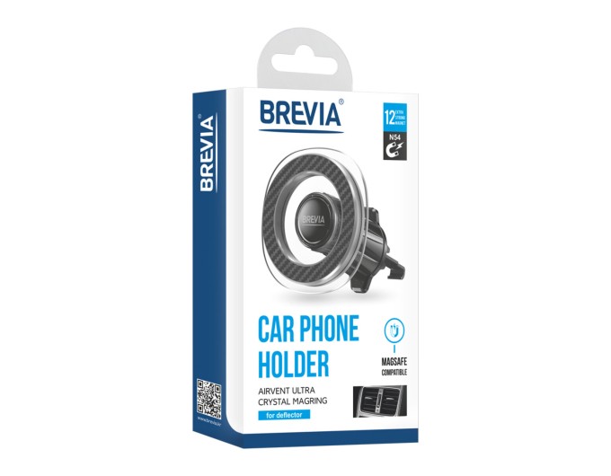 Тримач телефону автомобільний Brevia AirVent Ultra Сrystal MagRING на дефлектор, магнітний Magsafe, ціна: 439 грн.