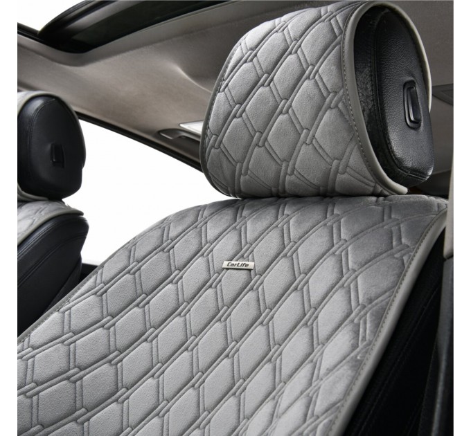 Комплект преміум накидок для сидінь CarLife Turbo, grey, ціна: 4 561 грн.
