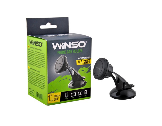 Тримач телефону автомобільний Winso магнітний з резиновою присоскою для кріплення, ціна: 199 грн.