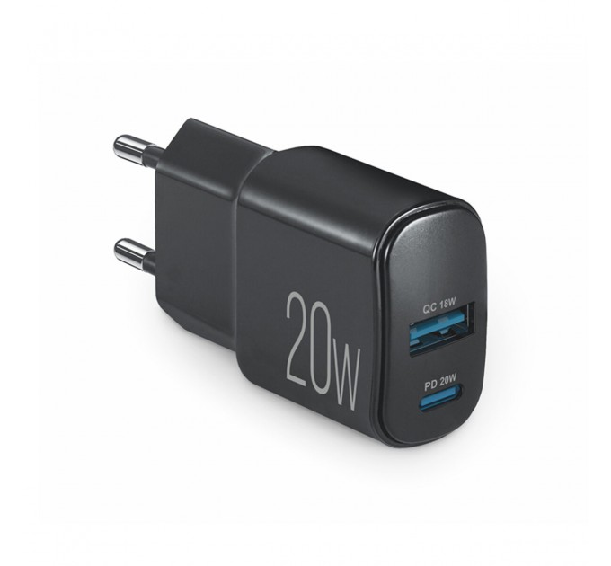 Сетевое зарядное устройство Brevia ePower PD20W USB-C+USB-A черный, цена: 382 грн.