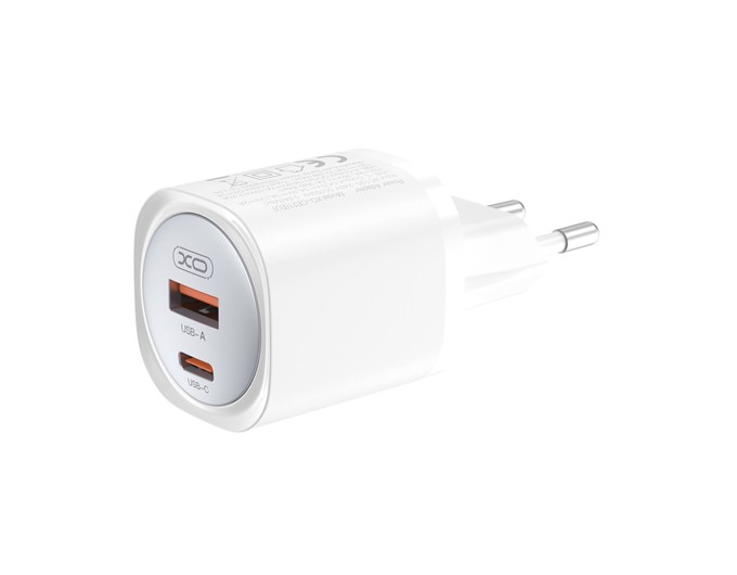 Сетевое зарядное устройство XO CE21 PD30W/PPS33W 1USB-A+1USB-C + Type-C кабель белый, цена: 549 грн.