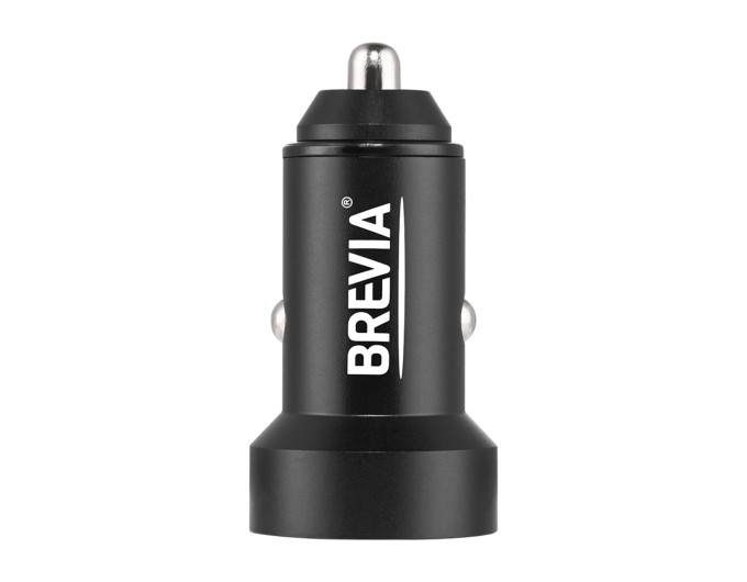 Автомобильное зарядное устройство Brevia ePower DualMetal Display 48W 1xUSB-C+1xUSB-A, черный металлик, цена: 383 грн.