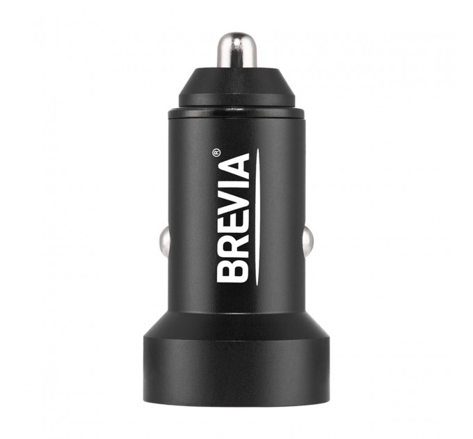 Автомобильное зарядное устройство Brevia ePower DualMetal Display 48W 1xUSB-C+1xUSB-A, черный металлик, цена: 374 грн.