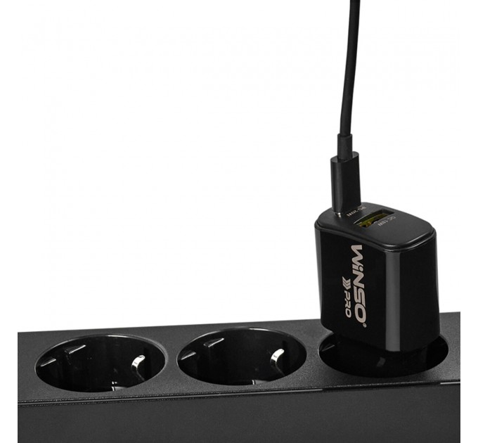 Сетевое зарядное устройство Winso Pro PD20W USB-C+USB-A черный, цена: 368 грн.