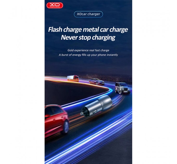 Автомобильное зарядное устройство XO CC52 Metal Dual USB QC3.0 36W черный, цена: 169 грн.