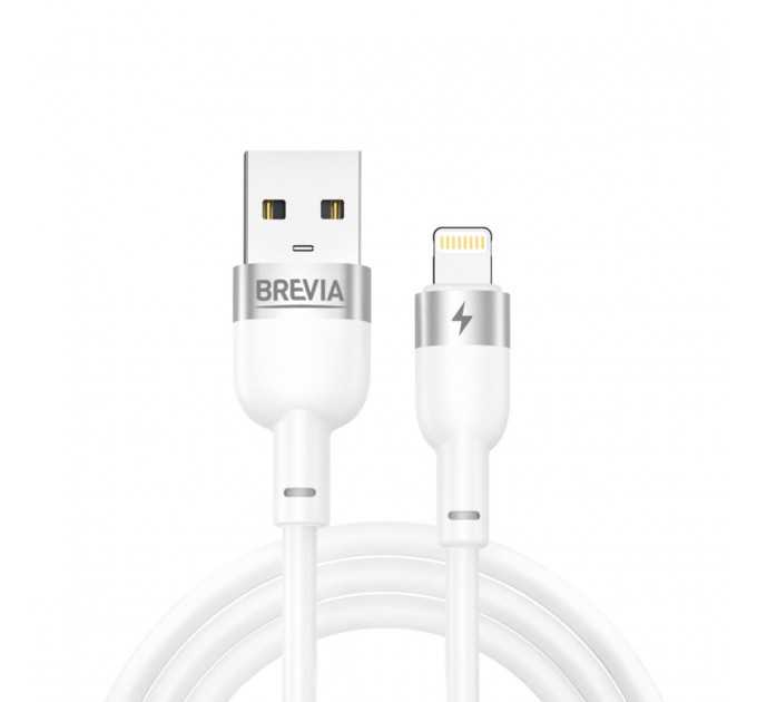 Кабель Brevia USB to Lightning 2,4A 1,2м, белый ZIP, цена: 136 грн.
