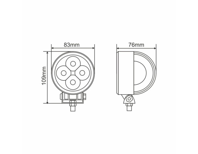 Фара світлодіодна Brevia Epistar Flood 10-30V, 12W (4x3W), 880Lm, 1шт, ціна: 237 грн.