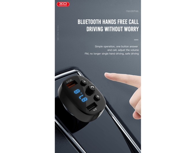 FM-трансмиттер XO BCC03 Bluetooth+QC черный, цена: 399 грн.