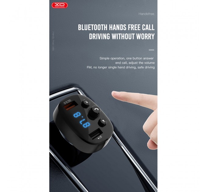 FM-трансмітер XO BCC03 Bluetooth+QC чорний, ціна: 369 грн.