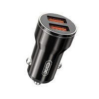 Автомобильное зарядное устройство XO CC48 Smart Dual USB Metal черный