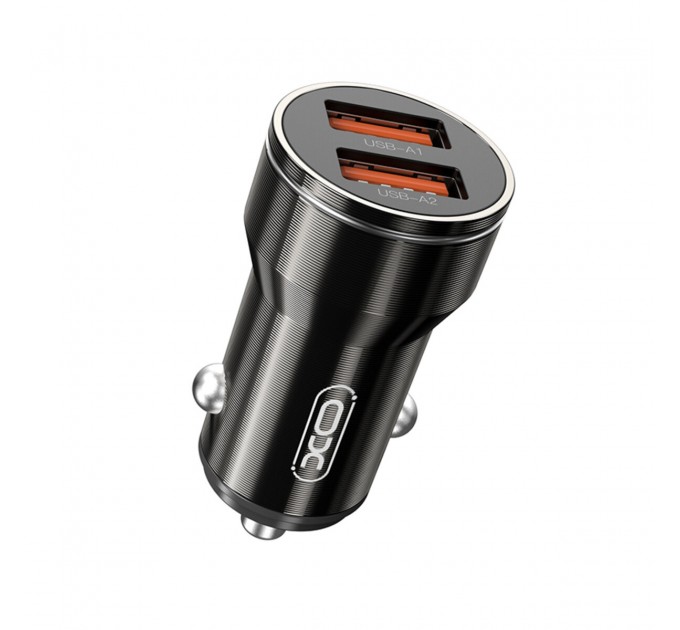 Автомобильное зарядное устройство XO CC48 Smart Dual USB Metal черный, цена: 89 грн.