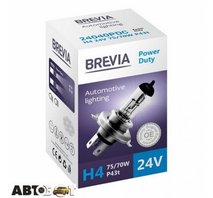  Галогенная лампа BREVIA Power Duty H4 24V 75/70W CP 24040PDC (1 шт.)