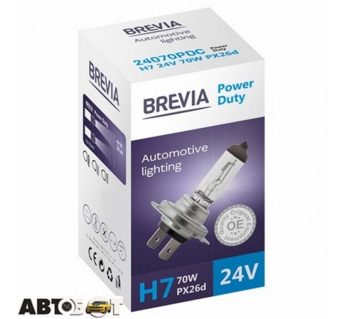 Галогенная лампа BREVIA Power Duty H7 24V 70W CP 24070PDC (1 шт.)