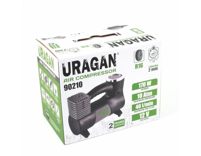 Компресор автомобільний Uragan 10Атм 40л/хв 170Вт, ціна: 1 417 грн.
