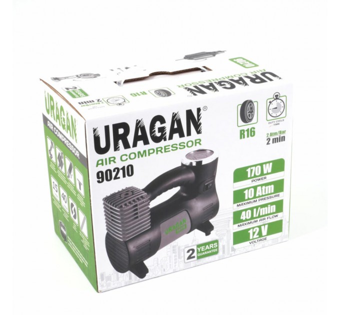 Компресор автомобільний Uragan 10Атм 40л/хв 170Вт, ціна: 1 417 грн.