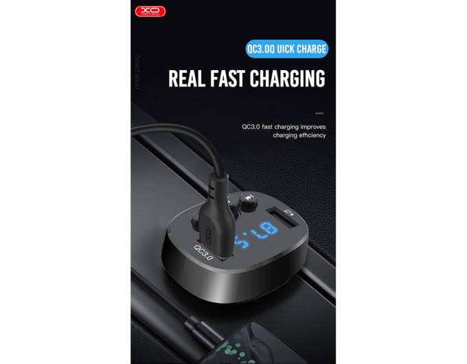 FM-трансмиттер XO BCC03 Bluetooth+QC черный, цена: 399 грн.