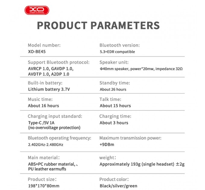 Беспроводные наушники XO BE45 Beiguo серебряные, цена: 539 грн.