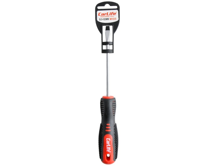 Отвертка Carlife шлицевая SL5x100mm, Cr-V 6150, цена: 37 грн.