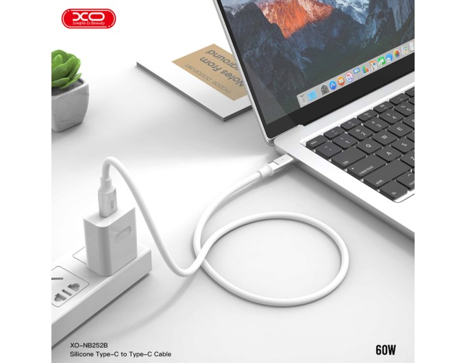 Кабель XO Liquid Silicone Type-C to Type-C 60W 1м чорний, ціна: 129 грн.