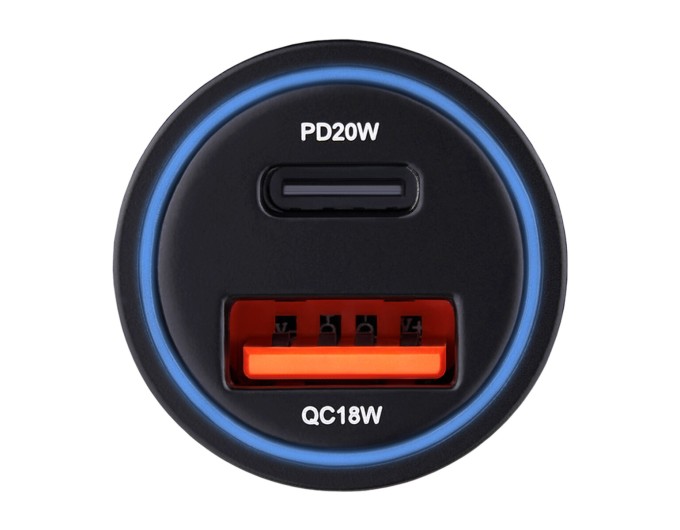 Автомобильное зарядное устройство Brevia ePower DualChargeLED 38W 1xUSB-C+1xUSB-A черный, цена: 468 грн.