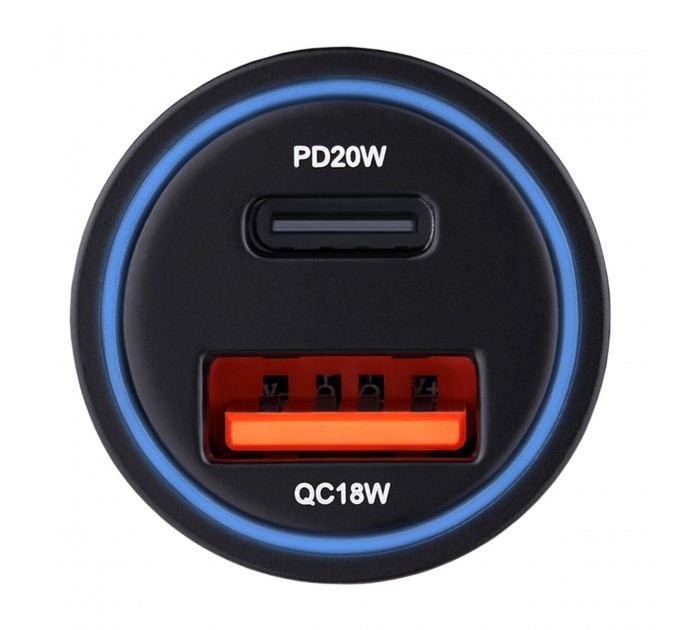 Автомобильное зарядное устройство Brevia ePower DualChargeLED 38W 1xUSB-C+1xUSB-A черный, цена: 458 грн.