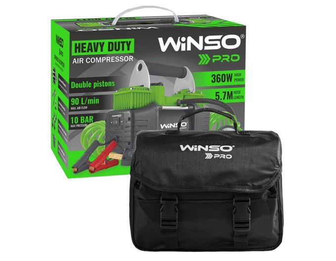 Компресор автомобільний Winso Pro Heavy Duty 12В 10Атм 90л/хв із зажимами АКБ, ціна: 2 162 грн.